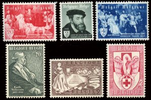 Belgium Sc# 485-87, 488, 489, 494, MNH. 1 Set and 3 Singles.