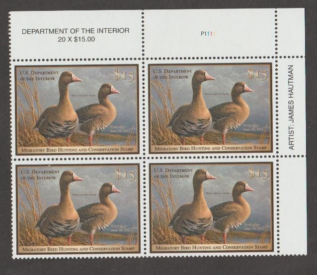 U.S. Scott #RW78 Duck Stamp - Mint NH Plate Block