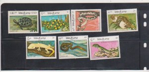 Laos 1984 Scott # 584-90 Fauna Reptiles  set 7 stamps Cat.$4.90