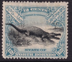 Sc# 86 North Borneo 1897-1900 16¢ Crocodile MMH faults CV $160.00