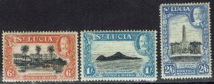 ST LUCIA 1936 KGV PICTORIAL 6D 1/- AND 2/6