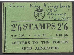 Doyle's_Stamps: 1944 WWII King George VI Booklet -- Missing One (1) Stamp