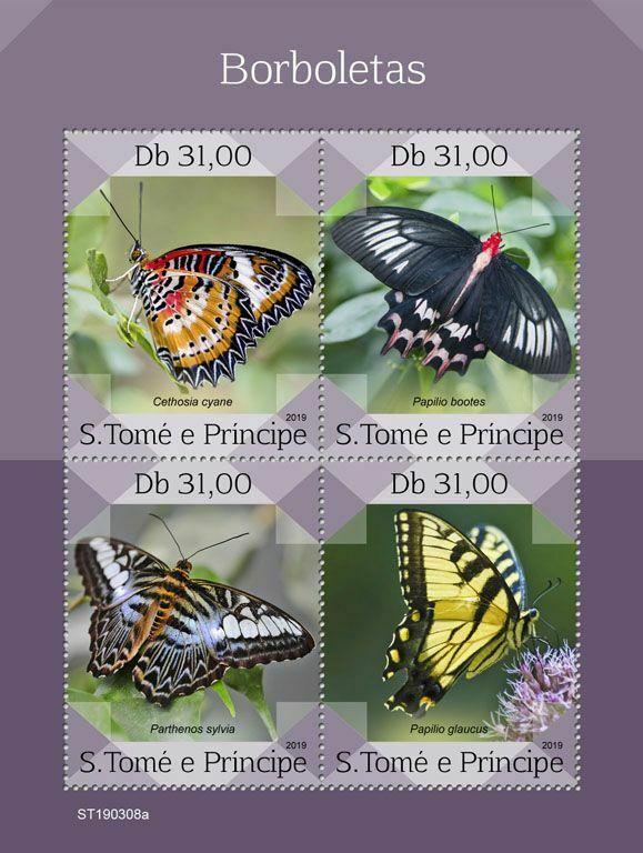 Z08 ST190308a Sao Tome and Principe 2019 Butterflies MNH ** Postfrisch