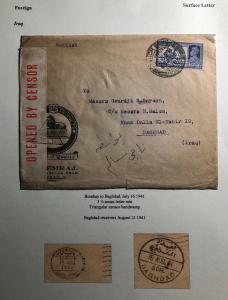 1941 Bombay India Censored Advertising Cover To Bagdad Iraq