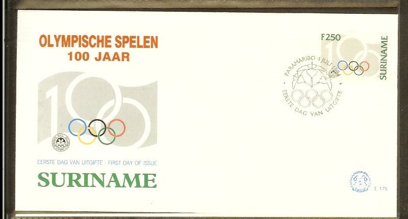 1994 - Rep. Surinam FDC E175 - Sport - Olympics - 100 year International Olym...