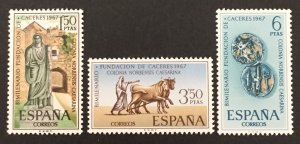 Spain 1967 #1497-9, Caceres, MNH.