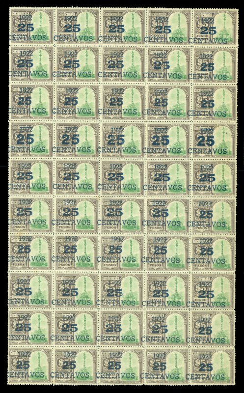 GUATEMALA 1922 Waterlow & Sons - Pictorials  25c/5p  Scott # 200a+b+c+d mint NH