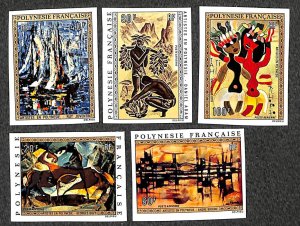 French Polynesia 1972, Paintings 5v, imperforated, MNH