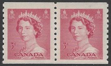 Canada #332 MNH Coil Pair