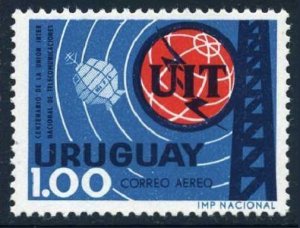 Uruguay C283, MNH. Michel 1025. ITU-100, 1965. Satellite.