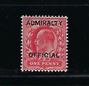 GREAT BRITAIN SCOTT #O73 1903 ADMIRALTY OVERPRINT 1P (TYPE I) - MINT NEVER HINGE