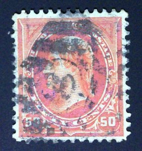 Scott #275a - VF - 50c Red Orange - Jefferson - Used - 1896