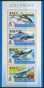 SOLOMON ISLANDS 2015 DOLPHINS SHEET   MINT NH