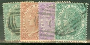 JS: British Honduras 8-10, 12 used CV $97