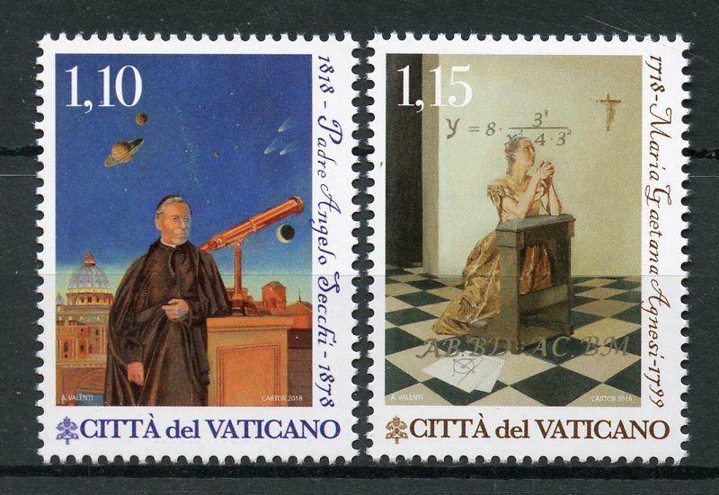 Vatican City 2018 MNH Science & Faith Angelo Secchi 2v Set Astronomy Stamps