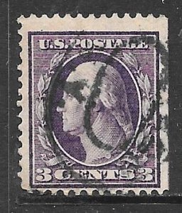 USA 376: 3c Washington, booklet single, used, F