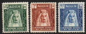 Aden - Kathiri State of Seiyun Sc #1-3 Mint Hinged