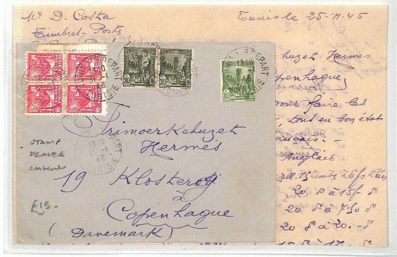 France Colonies TUNISIA Tunis DENMARK Copenhagen Stamp Dealer Contents 1945 CG88