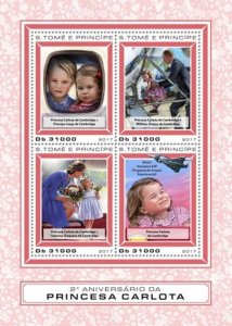 St Thomas - 2017 Princess Charlotte - 4 Stamp Sheet - ST17410a