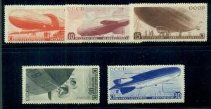 RUSSIA #C53-7 Complete Airship set, og, NH, VF, Scott $1,034.00