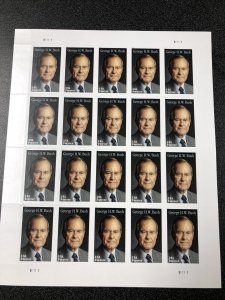 US 5393 GEORGE BUSH Pane of 20 Forever Stamps MNH 2019