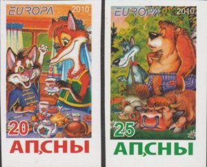ABKHAZIA - 2010 - Europa - Imperf 2v Set -Mint Never Hinged-Private Issue