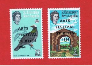 St. Kitts-Nevis #161-162  MNH OG  Arts Festival   Free S/H