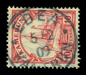 German Colonies CAMEROUN 1909 Yacht 10pf red Sc 22 used VF EDEA KAMERUN cancel