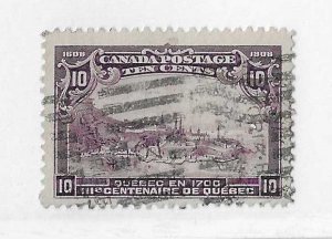 Canada Sc #101 10c Quebec used with Victoria roller cancel FVF