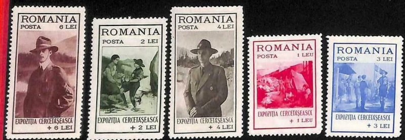 94963b - ROMANIA - STAMP - Yvert #  422/26   - MInt Never Hinged MNH  Boy Scouts