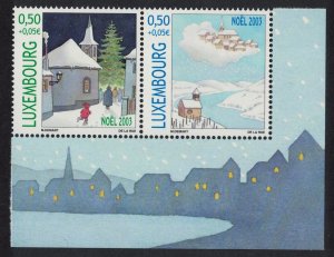 Luxembourg Christmas Corner Pair 2003 MNH SG#1658-1659 MI#1620-1621