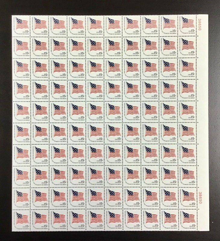 1597  McHenry Flag. Americana Issue    MNH 15 c  Sheet of 100 stamps  1978