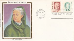 USA 1986 FDC Sc 2178 17c Belva Ann Lockwood Colorano Silk Cachet