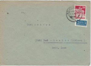 Germany 1949 Bielstein Cancel Obligatory Tax Aid for Berlin Stamps Cover Rf27370