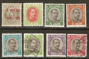 Iceland 15 Different M/U F/VF 1902-30 SCV 18.10