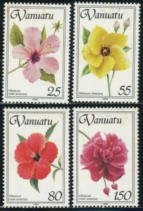 Vanuatu #582-585 Hibiscus Flowers Nature Postage Stamps Topical 1993 Mint LH