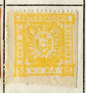 ITALY; 1870s-80s classic Local Post Revenue issue Mint hinged, Marciana