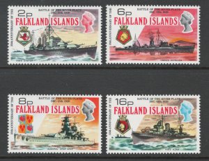 Falkland Islands 1974 Battle of River Plate Scott # 237 - 240 MH