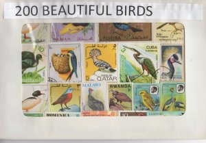 A Nice Selection Of 200 All Different Topicals. Beautiful Birds.   #02 TOP21