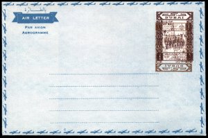 Dubai, 1964 1r Boy Scout airletter, indicia double, one inverted