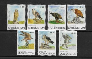 BIRDS - UZBEKISTAN #189-95  MNH