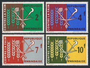 Rwanda 23-26 blocks/4,MLH/MNH.Mi 23-26. FAO 1963.Freedom from hunger campaign,