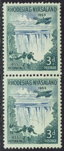 RHODESIA & NYASALAND 1955 AIRMAIL 3D MNH ** PAIR WING FLAW VARIETY