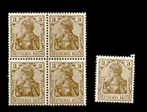 GERMANY Sc# 81 LOT of 5 / w/1 BLOCK 4 - ALL MNH,OG
