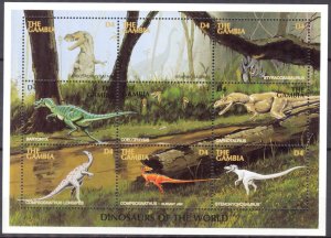 Gambia 1997 Dinosaurs Sheet MNH