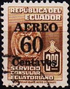 Ecuador.1949 60c on 2s S.G.913a Fine Used