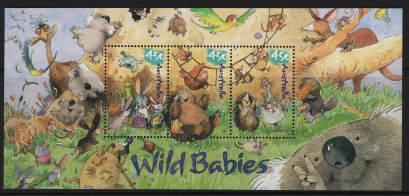 AUSTRALIA, 2011B, MNH, 2001, SOUVENIR, CARICATURES OF AUSTRALIAN WILDLIFE