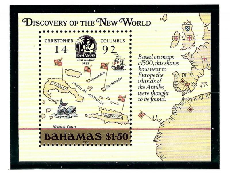 Bahamas 644 MNH 1988 Discovery of America S/S