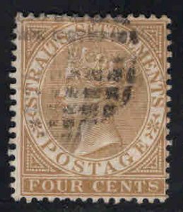 Straits Settlements Scott 44 Used  1883 Queen Victoria stamp CA wmk