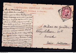 Italy 1908 Postal Card to Zurich Switzerland written in Russian 16091